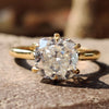 2.59 CT Cushion Cut Six Prongs Moissanite Solitaire Ring