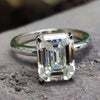 3.15 CT Emerald cut Colorless Solitaire Engagement Ring