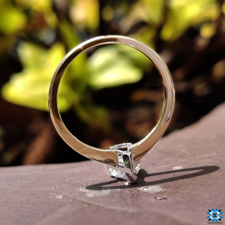 0.92 CT Unique Spear Cut Minimalist Solitaire Moissanite Ring