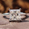 2.55 CT Princess Cut Colorless Moissanite Solitaire Engagement Ring