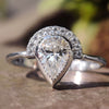 Pear Cut Moissanite Milgrain Bezel Set Vintage Ring