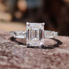 Emerald Baguette Moissanite Three Stone Ring 1.3 CT