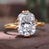 Elongated Cushion Cut Moissanite Vintage Fishtail Prongs Ring 2.9 TCW