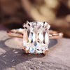 Cathedral set, 2.20 CT Cushion Old European Cut Solitaire Moissanite Ring