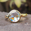 Singular Bezel Set Round Rose Cut Moissanite Engagement Ring