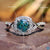 cyan blue portuguese engagement ring