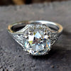 Round Cut Moisannite Old European Ring 2 CT