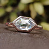 Hexagon Rose Cut Moissanite East To West Ring 1.6 CT
