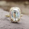 3.44 TCW Cushion OEC Cut Halo Pave Set Moissanite Wedding Ring