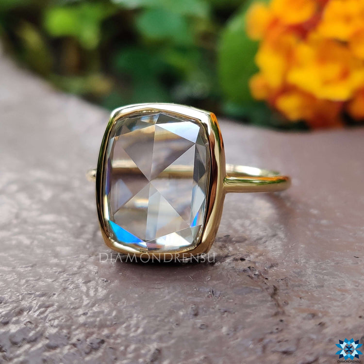 cushion cut moissanite ring - diamondrensu