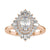 Vintage Style 1.56 TW Oval Cut Cluster Halo Moissanite Ring