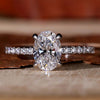 1.13 CT Oval Lab Grown Diamond Engagement Ring, EF/VS Lab Diamond Handmade Ring