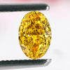 Fancy Vivid Yellow 0.70 CT Oval Lab Grown Diamond for Engagement Ring