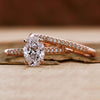 1.0 CT Oval Cut Lab Grown Diamond Bridal Set, Engagement Ring - Wedding Band