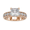 Vintage Style 1.99 CT Princess Cut Moissanite Triple Pave Wedding Ring