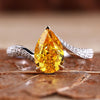 Yellow Pear Lab Grown Diamond Bypass Pave Engagement Ring