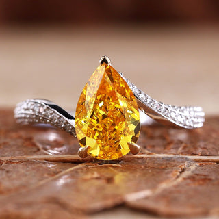 pear yellow lab grown diamond