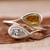Pear Intense Yellow and D Colour Lab-Grown Diamond Toi Et Moi Bezel Ring 1.44 TCW