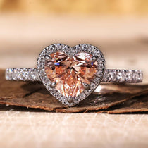 pink lab grown diamond halo engagement ring