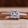 Princess Cut Lab-Grown Diamond Pavé Hidden Halo Ring 1.3 CT