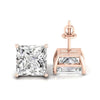 2.98 TCW Princess Cut Colorless Moissanite Stud Earrings, Wedding Earrings