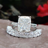 5.20 TCW Cushion Brilliant Cut Half Eternity Moissanite Bridal Set
