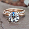 2.07 TCW Round Old European Cut Hidden Halo Moissanite Bridal Set