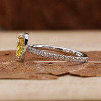 yellow radiant cut diamond ring