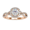 1.18 TCW Round Cut Twisted Pave' Shank Moissanite Engagement Ring