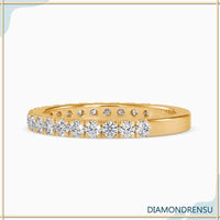 2.00 MM Round Brilliant Cut Three Quarter Moissanite Eternity Wedding Band