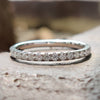 Round Moissanite Micro Pavé Half Eternity Wedding Band 1.7 MM