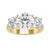4.94 TCW Round Cut Colorless Moissanite Three Stones Engagement Ring