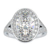3.09 CT Oval Cut Split Shank Halo Moissanite Engagement Ring