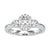 1.74 TCW Oval Round Cut Moissanite Three Stone Engagement Ring