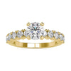 1.96 TCW Round Cut Pave Set Colorless Moissanite Engagement Ring