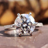 2.22 CT Round Hearts and Arrows Cut Colorless Moissanite Engagement Ring