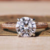 Round Brilliant Cut Lab-Grown Diamond Three-Sided Pavé Shank Ring 2 CT