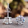 2.44 TW Round Brilliant Cut Colorless Moissanite Five Prong Stud Earrings