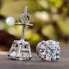 1.60 TCW Round Moissanite Stud Earrings - Screw Back Earrings