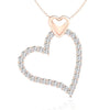 0.36 TCW Round Moissanite Unique Heart Shape Wedding Pendant