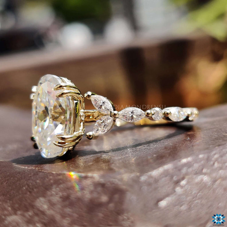 unique moissanite engagement ring