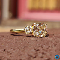 Antique 1.66 Cushion Old Mine Cut Vintage Style Moissanite Engagement Ring