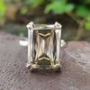 9.69 CT Criss Cut Light Yellow Moissanite Solitaire Anniversary Ring