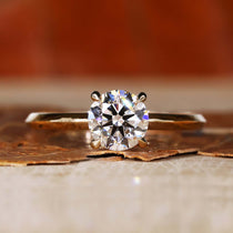 0.92 CT Round Lab Grown Diamond Solitaire Engagement Ring
