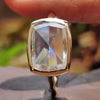 Cushion Rose Cut Moissanite Solitaire Bezel Ring 3.5 CT
