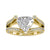 3.06 TW Trillion Cut Split Shank Hidden Halo Wedding Ring