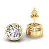 Beautiful Pair Of Bezel Set, 6.00 MM Round Moissanite Stud Earrings