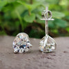Round OEC Three Prong Martini Style Moissanite Wedding Earrings