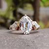 2.60 TCW Oval OEC with kite cut Three Stone Moissanite Engagement Ring
