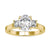 2.04 TCW Oval and Trapezoid Moissanite Three Stones Engagement Ring